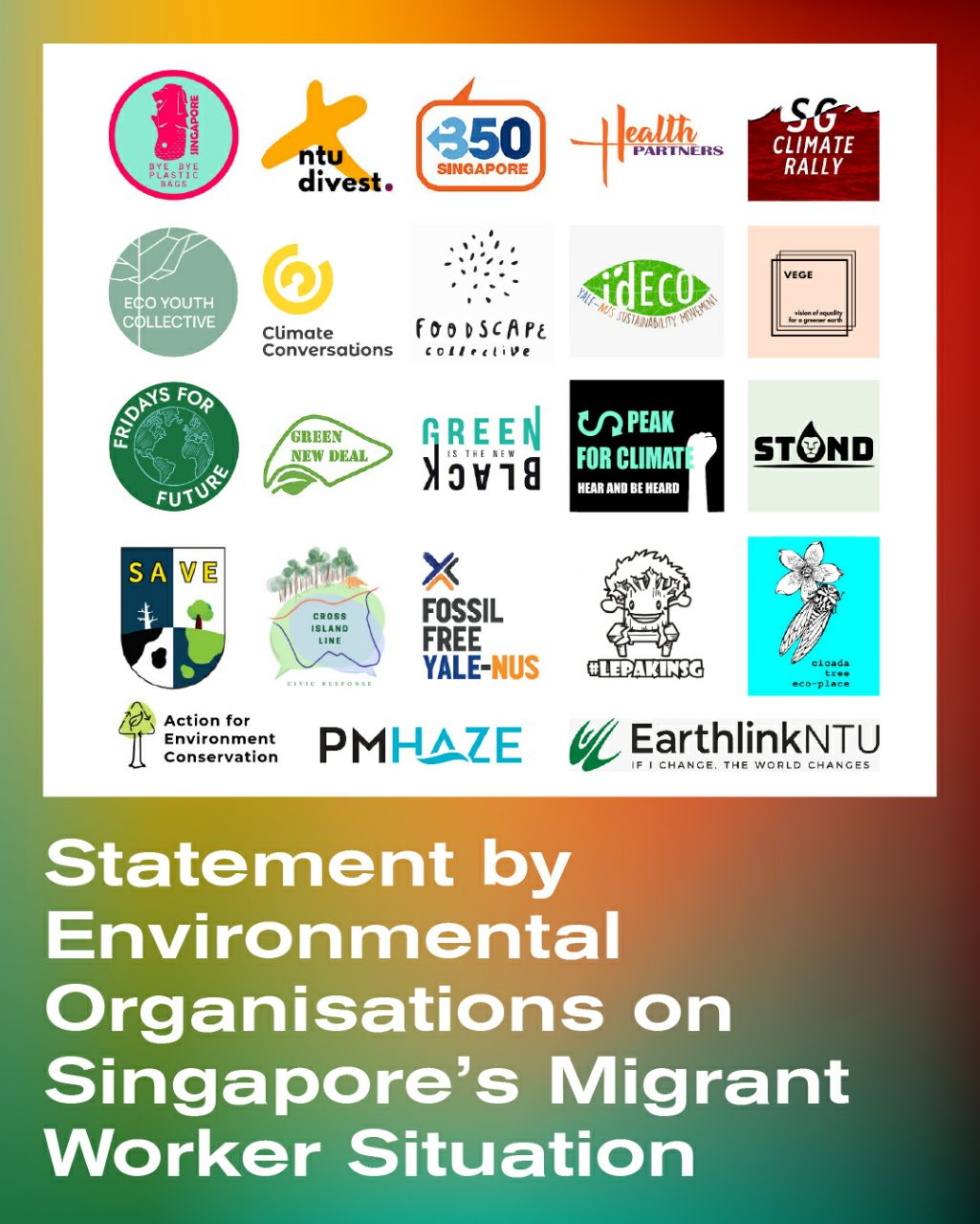 'Statement by Environmental Organisations on Singapore's Migrant Worker Situation' page 1